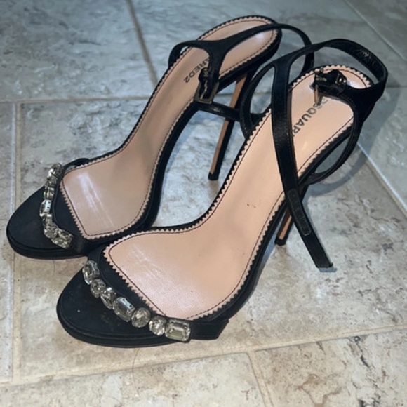 DSQUARED Satin Bejeweled Heels - Picture 7 of 11